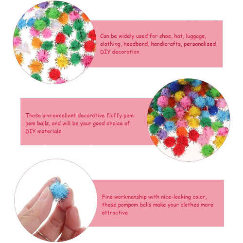 1000 pompons pailletés pour loisirs créatifs et projets faits main (petit format) 2