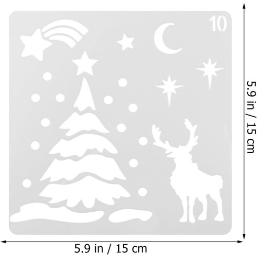 16 stk. julemalingsmal DIY plastmalesjablong 1