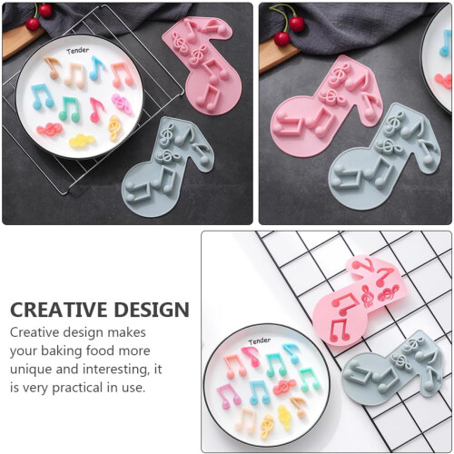 2pcs Silicone Chocolate Mold with Note Shape for Baking, Food Grade 2