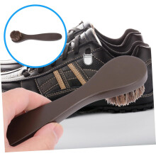 2 cepillos para crin de caballo para limpiar y pulir zapatos de cuero. Cerdas suaves para crin. Mango ergonómico.