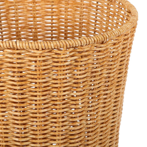 Khaki Storage Basket Wastebasket Medium Size Pp and Iron Material Rustic Pastoral 2