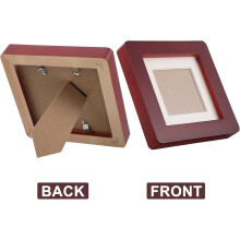 Square Wooden Photo Frame Vintage Tabletop Display Photo Solid Wood