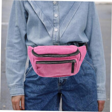 Mini ľadvinka cez prsia z ružového manšestru, módna crossbody ľadvinka pre ženy
