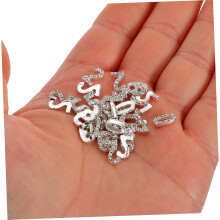 32 piezas de deslumbrantes diamantes de imitación para uñas, dijes de metal con números para uñas, ideales para reuniones festivas.