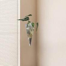 Wandvase, Blumenknospen-Pflanzgefäß, große herzförmige Glasvase zur Wandmontage, hydroponisch, schlichter Stil, kreativ