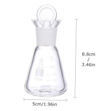 Lot de 2 flacons en verre borosilicaté coniques pour laboratoire (erlenmeyer) pour distillation