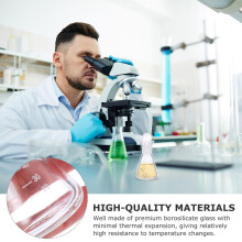 stuks glazen erlenmeyerflessen van borosilicaatglas, conisch, voor laboratoriumbenodigdheden, geschikt voor destillatie.