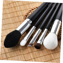 11 Pcs Goat Hair Makeup Brush Set Wooden Handle Pearlescent Cosmetic Brushes