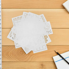 16pcs Journal Stencils Set for DIY Drawing and Painting, Reusable Pet Plastic Templates for Scrapbooking