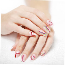 12 láminas de pegatinas de uñas con líneas adhesivas, diseños artísticos para mujeres y niñas.