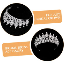 2pcs prata strass princesa coroa tiara elegante cabeçalho nupcial