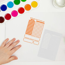Ensemble de 16 pochoirs pour carnets de croquis et de peinture, réutilisables, en plastique, pour scrapbooking.