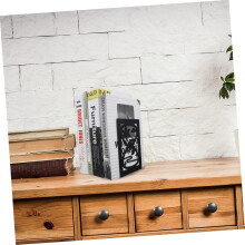 2 stuks ijzeren boekensteunen, hol en zandlopervormig, voor thuis of op kantoor, creatieve boekensteunen en organizer