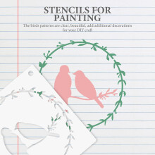 16 Folhas Pássaros Pintura Stencils Conjunto para Meninos e Meninas DIY Artesanato Plástico Multi-uso Reutilizável