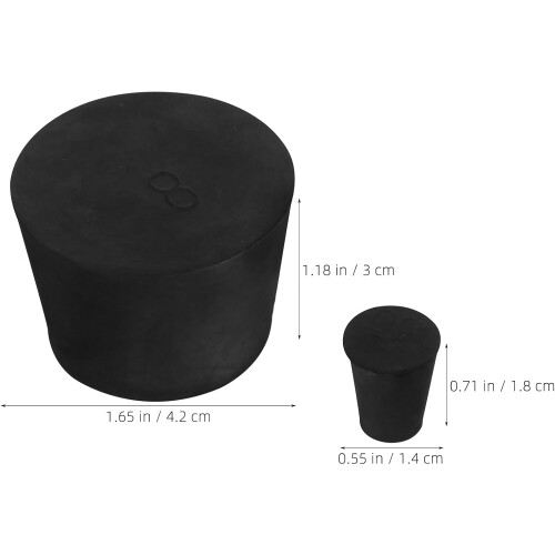Rubber Stoppers and Sturdy Solid Rubber Material Black 11pcs Tapered High Sealing Performance 1