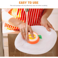 Esponjas de prato de cozinha portátil 12pcs reutilizáveis em forma de fruta Estilo de desenho animado criativo