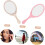 2pcs Vintage Style Makeup Mirror Carving Pattern Handheld Cosmetic Mirror 1