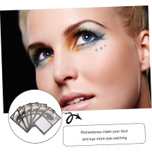 12 vellen decoratieve gezichtsstrass-stickers voor oogmake-up, glinsterende oogstrass-stickers, superglanzend.