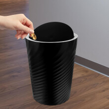 Papelera/cubo de reciclaje de plástico de 10 litros con tapa. Diseño versátil. Fácil de limpiar. Ideal para dormitorios y hoteles.