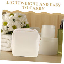 Neceser de nailon pequeño, neceser de viaje, estuche de maquillaje para mujer, organizador de gran capacidad para uso diario y de viaje.