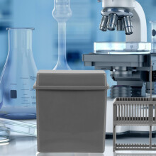 2 sets van 24-sleufs plastic microscoopglaasjes opbergrekken met deksels, laboratoriumglaasjes kleurpotjes, grijze kleurrekset
