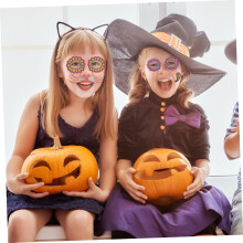 12 vellen Skull Floral Face Stickers, Multifunctionele Halloween Gezichtsstickers, Tijdelijke Tatoeages, Zelfklevende Lichaamsversieringen.