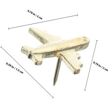 12pcs ouro metal avião empurrar pinos para cortiça placa polegar tacks mapa pino mensagem placa tacks acessórios