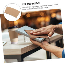 Heat Resistant Kraft Paper Cup Sleeves 100pcs Anti-Scald Protective Sleeve Insulated Coffee Tea Cup Covers