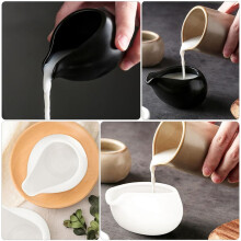 2 Mini-Kaffeekanne, Keramik-Milchbecher, multifunktional, leicht zu reinigen, rund, verschiedene Farben