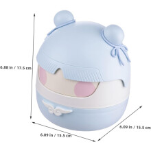Couvercle de mini poubelle de bureau à motif dessin animé, petite poubelle bleue en plastique pour bureau ou chambre