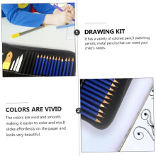 72pcs Professional Sketching e Colored Pencil Set para artistas e estudantes, Kit de suprimentos de arte de desenho de madeira