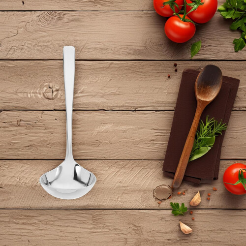2pcs Stainless Steel Sauce Ladle with Ergonomic Handle for Kitchen Use 2