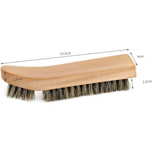 2pcs Wood Handle Shoe Brush with Bristles Arc-Shaped Design 1