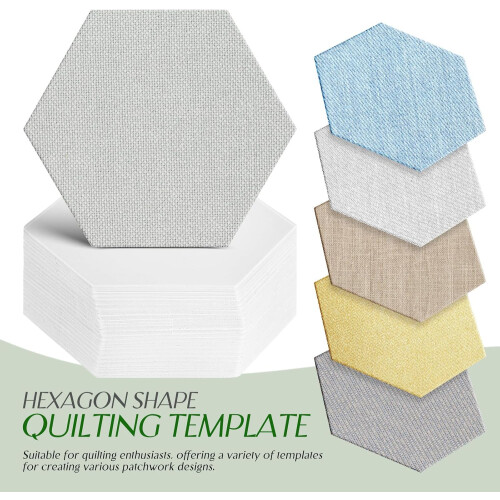 100 feuilles de gabarits hexagonaux pour patchwork, 26 mm, papier à patchwork. 2