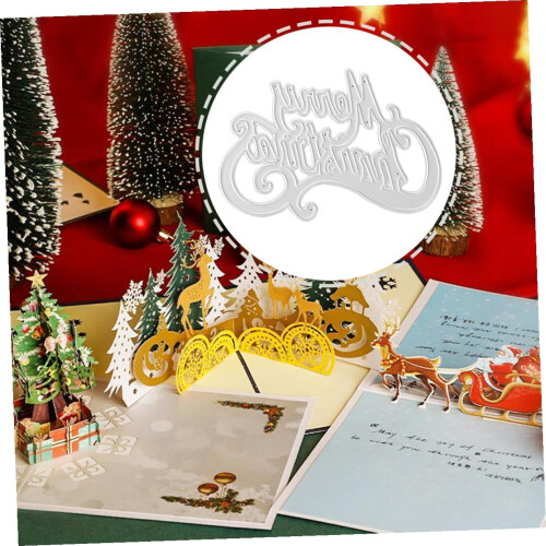 2 troqueles de corte navideños de metal con forma de letra para repujado.