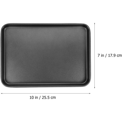 Bandeja de cozimento de aço carbono antiaderente 2pcs conjunto de biscoito reutilizável retangular 1