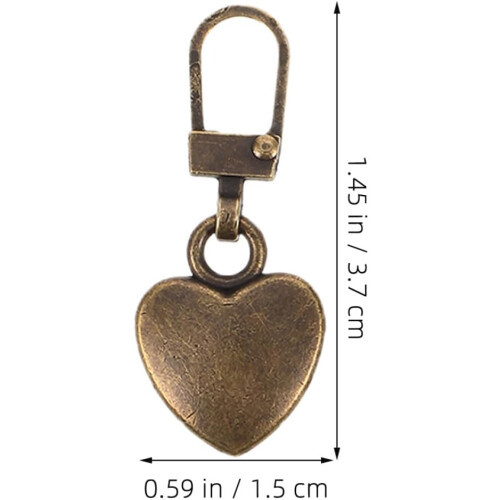 12Pcs Heart-Shaped Metal Zipper Pulls Set, Detachable Zipper Puller Replacement Tabs 1