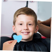 18 moldes de corte de pelo con forma de estrella, luna, corazón, redondos y hexagonales para niños y niñas, seguros para recortadoras de pelo.