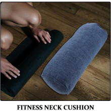 Pernă cilindrică de susținere pentru yoga cu pernă pentru gât, husă albastră, 15x15x40cm