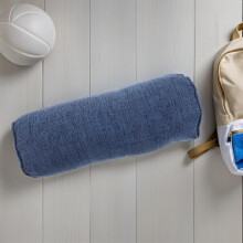 Coussin cylindrique de soutien pour le yoga avec coussin cervical et housse bleue 15 x 15 x 40 cm