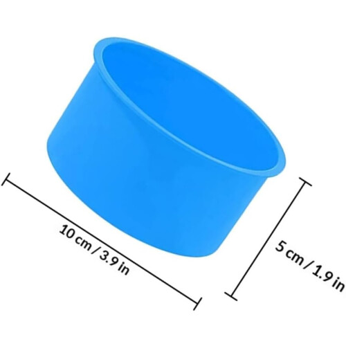 4pcs molde de bolo de silicone conjunto 4 polegadas redonda antiadherente latas de cozimento com cores azul claro e vermelho 1