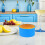 4pcs molde de bolo de silicone conjunto 4 polegadas redonda antiadherente latas de cozimento com cores azul claro e vermelho 4