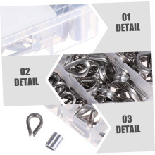 240 piezas de guardacabos de acero inoxidable con forma de corazón de pollo y manguito de engaste de aluminio para fijación de cables.
