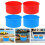 4pcs molde de bolo de silicone conjunto 4 polegadas redonda antiadherente latas de cozimento com cores azul claro e vermelho 7