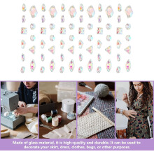 120Pcs Ab colorido plano costura-em vidro strass duplos buracos, estilo misturado contas de costura