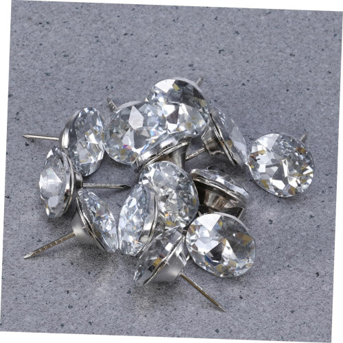 100pcs Crystal Upholstery Nails Sofa Crystal Tacks Decorative Buttons Smooth Edges Practical Stylish 1
