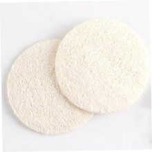 Lot de 10 éponges exfoliantes en luffa pour le visage, diamètre 5,5 cm, pour un nettoyage en profondeur.