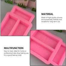 Juego de 2 moldes de silicona para chocolate con 4 formas de barras doradas conectadas, molde para hornear rosa