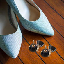 10 pares de pontas de salto preto para sapatos de salto alto com alfinetes espessos