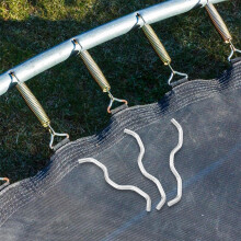 Set di 10 connettori per trampolino in acciaio zincato con gancio e asta metallica